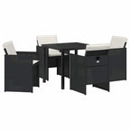 Garden Dining Set 5 pcs Black Poly Rattan