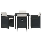 Garden Dining Set 5 pcs Black Poly Rattan