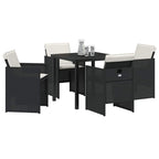 Garden Dining Set 5 pcs Black Poly Rattan