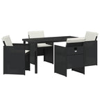 Garden Dining Set 5 pcs Black Poly Rattan