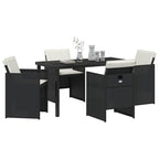 Garden Dining Set 5 pcs Black Poly Rattan