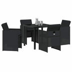 Garden Dining Set 5 pcs Black Poly Rattan