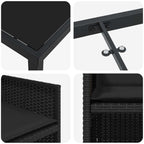 Garden Dining Set 5 pcs Black Poly Rattan