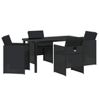 Garden Dining Set 5 pcs Black Poly Rattan