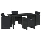 Garden Dining Set 5 pcs Black Poly Rattan