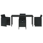 Garden Dining Set 5 pcs Black Poly Rattan