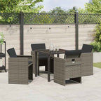 Garden Dining Set 5 pcs Grey Poly Rattan
