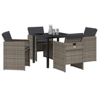 Garden Dining Set 5 pcs Grey Poly Rattan