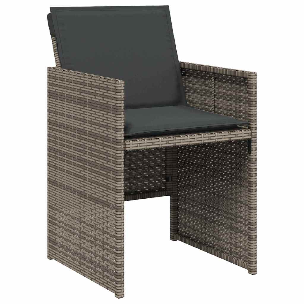 Garden Dining Set 5 pcs Grey Poly Rattan