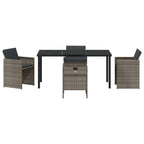 Garden Dining Set 5 pcs Grey Poly Rattan