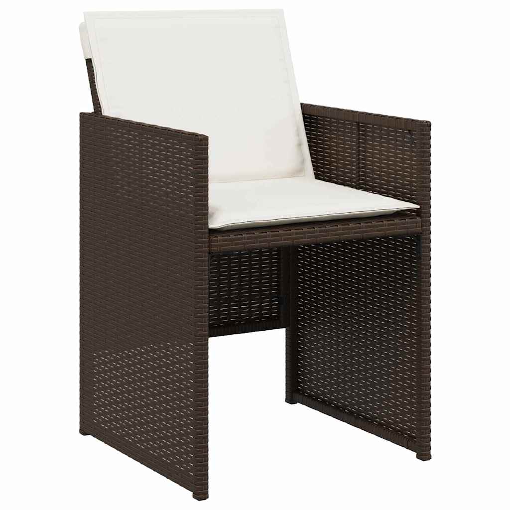 Garden Dining Set 5 pcs Brown Poly Rattan