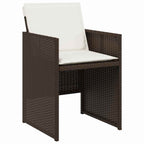 Garden Dining Set 5 pcs Brown Poly Rattan