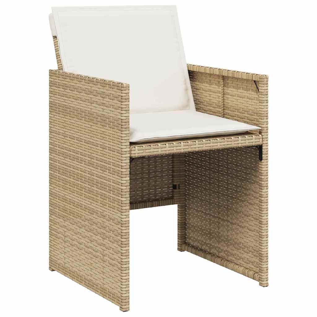 Garden Dining Set 5 pcs Beige Poly Rattan
