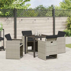 Garden Dining Set 5 pcs Light Grey Poly Rattan