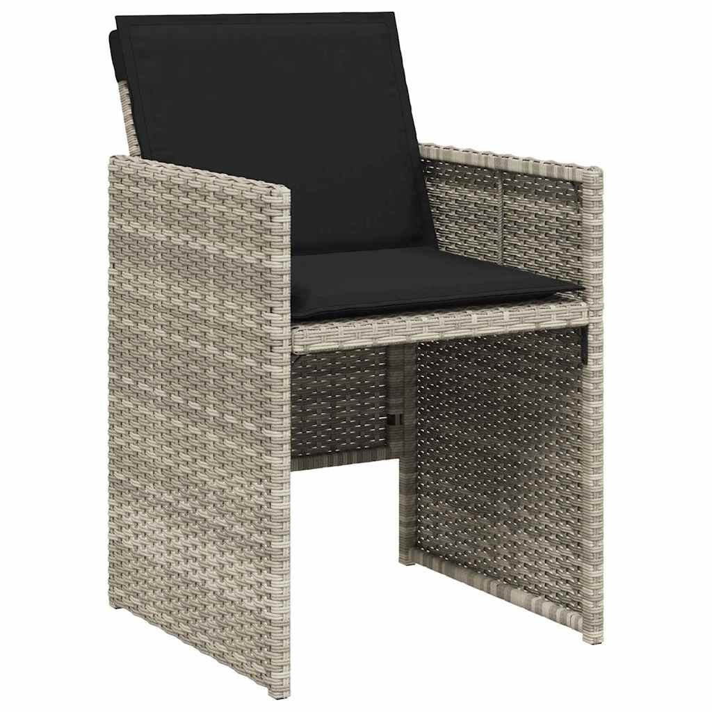 Garden Dining Set 5 pcs Light Grey Poly Rattan