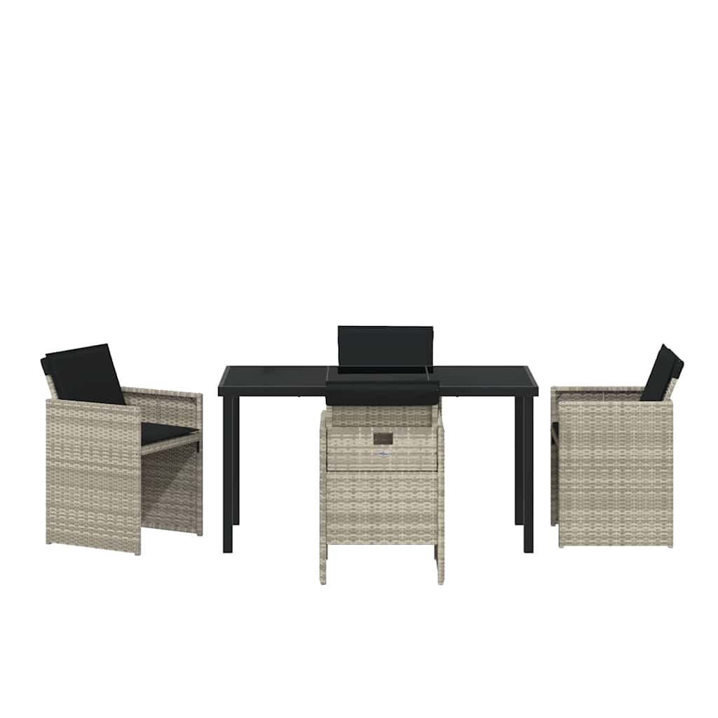 Garden Dining Set 5 pcs Light Grey Poly Rattan