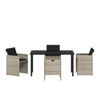 Garden Dining Set 5 pcs Light Grey Poly Rattan