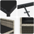 Garden Dining Set 5 pcs Light Grey Poly Rattan