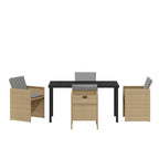 Garden Dining Set 5 pcs Beige Poly Rattan