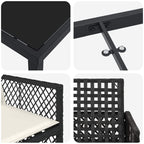 Garden Dining Set 5 pcs Black Poly Rattan