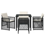 Garden Dining Set 5 pcs Black Poly Rattan