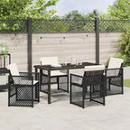 Garden Dining Set 5 pcs Black Poly Rattan