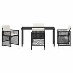 Garden Dining Set 5 pcs Black Poly Rattan