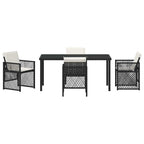 Garden Dining Set 5 pcs Black Poly Rattan