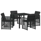 Garden Dining Set 5 pcs Black Poly Rattan