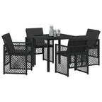 Garden Dining Set 5 pcs Black Poly Rattan
