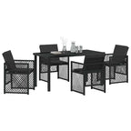Garden Dining Set 5 pcs Black Poly Rattan