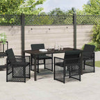 Garden Dining Set 5 pcs Black Poly Rattan