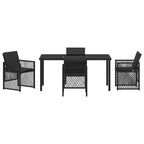 Garden Dining Set 5 pcs Black Poly Rattan