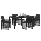 Garden Dining Set 5 pcs Black Poly Rattan