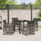 Garden Dining Set 5 pcs Grey Poly Rattan