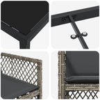 Garden Dining Set 5 pcs Grey Poly Rattan