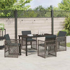 Garden Dining Set 5 pcs Grey Poly Rattan