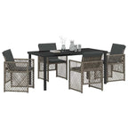 Garden Dining Set 5 pcs Grey Poly Rattan