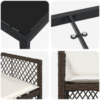 Garden Dining Set 5 pcs Brown Poly Rattan