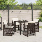 Garden Dining Set 5 pcs Brown Poly Rattan