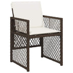 Garden Dining Set 5 pcs Brown Poly Rattan