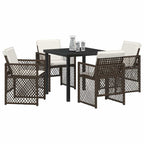 Garden Dining Set 5 pcs Brown Poly Rattan