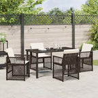 Garden Dining Set 5 pcs Brown Poly Rattan