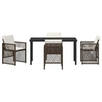 Garden Dining Set 5 pcs Brown Poly Rattan