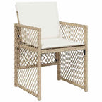 Garden Dining Set 5 pcs Beige Poly Rattan