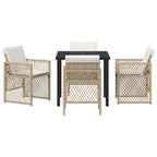Garden Dining Set 5 pcs Beige Poly Rattan
