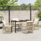 Garden Dining Set 5 pcs Beige Poly Rattan