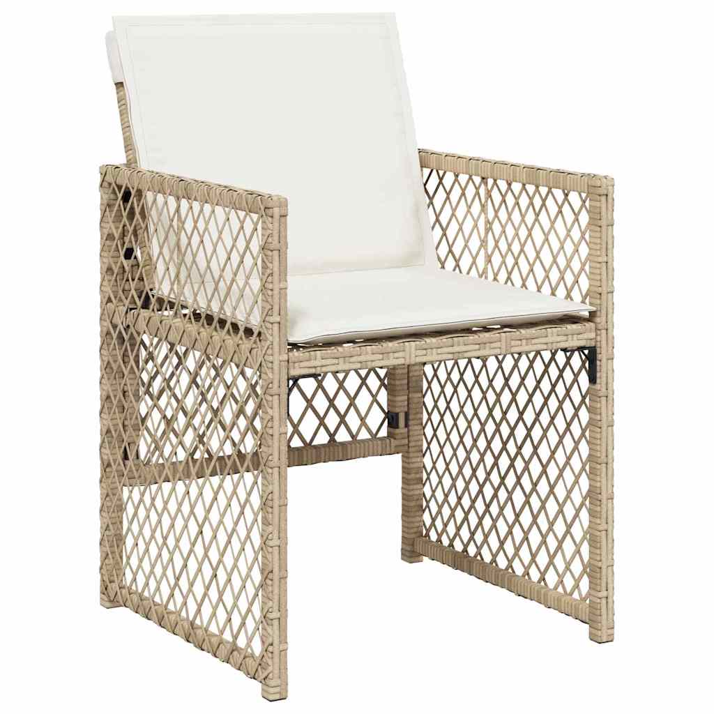 Garden Dining Set 5 pcs Beige Poly Rattan