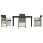 Garden Dining Set 5 pcs Light Grey Poly Rattan