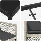 Garden Dining Set 5 pcs Light Grey Poly Rattan